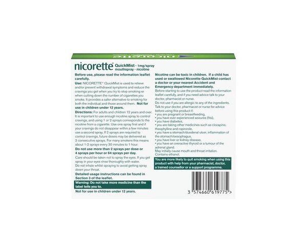 Nicorette&amp;reg; QuickMist 1mg Nicotine Mouthspray (Stop Smoking)