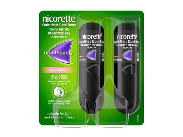 Nicorette&amp;reg; QuickMist Berry 1mg Mouthspray Duo (Stop Smoking)