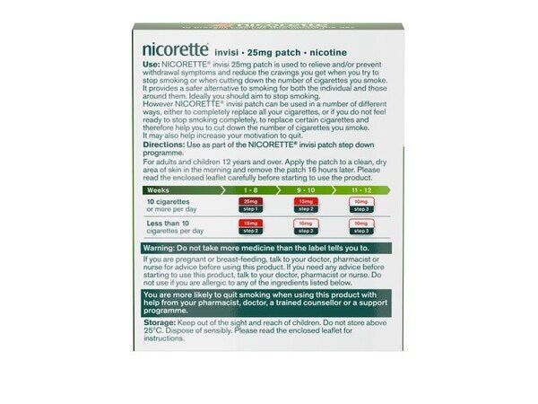 Nicorette&amp;reg; Step 1 Invisi 25mg Patch Nicotine 7 Patches