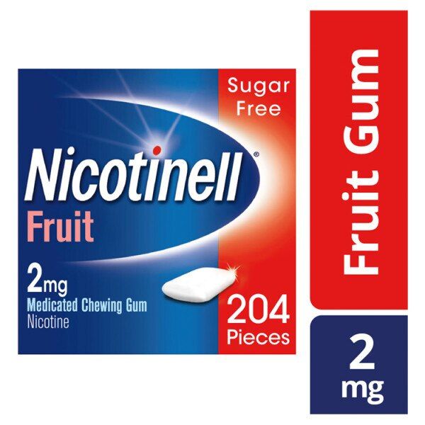 Nicotinell Gum Stop Smoking Aid 2 mg Fruit 204 Pieces
