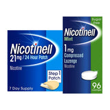 Nicotinell Mint Lozenge 1 mg 96 Pieces &amp;amp; Step 1 21 mg Patch Bundle