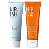 Nip+Fab Glycolic Fix Scrub &amp;amp; Vit C Fix Scrub Morning &amp;amp; Night Duo