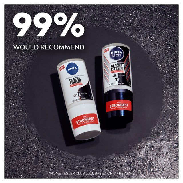 NIVEA Black &amp;amp; White Max Protect Anti-Perspirant Deodorant Roll-On    50ml