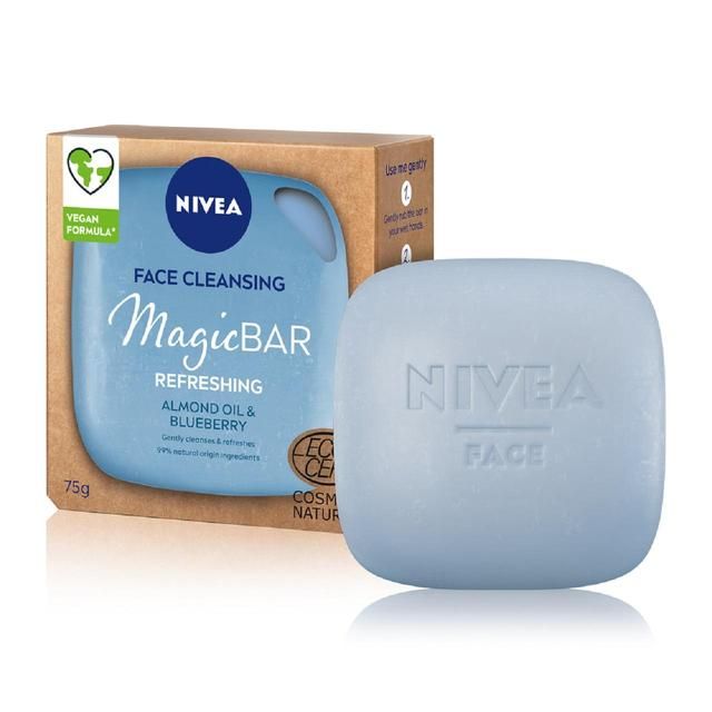 NIVEA Magic Bar Refreshing Almond Oil and Blueberry Face Cleansing Bar    75g