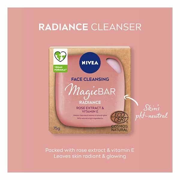 Nivea Magicbar Rose &amp;amp; Vitamin E Face Cleansing Bar 75G