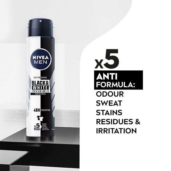 NIVEA MEN  Black &amp;amp; White Anti-Perspirant Deodorant 250ml