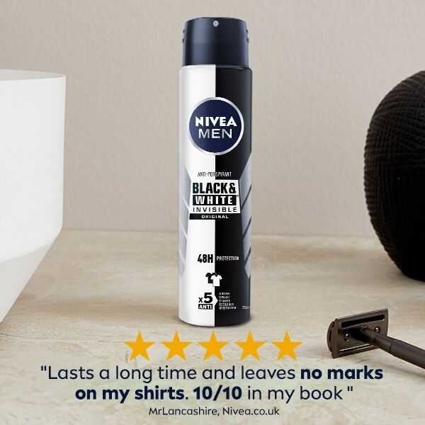 NIVEA MEN  Black &amp;amp; White Anti-Perspirant Deodorant 250ml