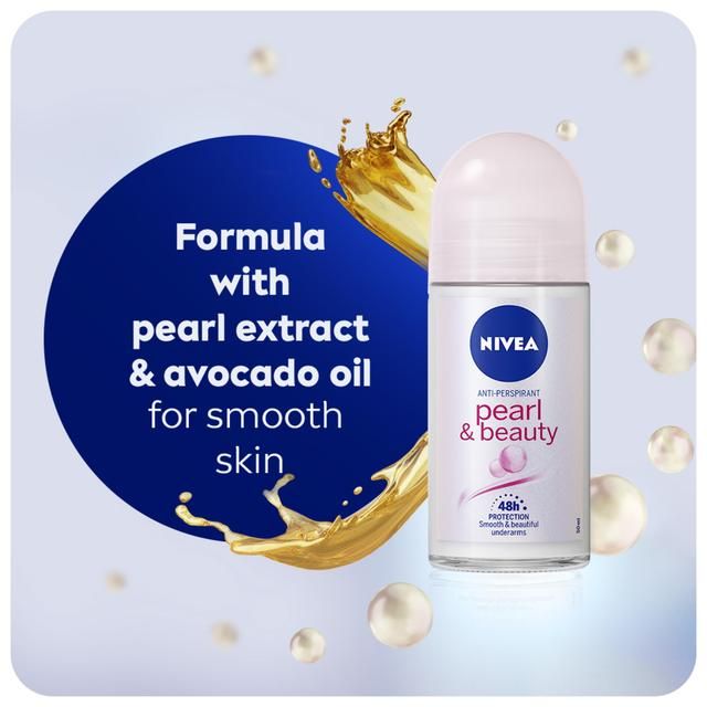 NIVEA Pearl &amp;amp; Beauty Anti-Perspirant Deodorant Roll-On    50ml