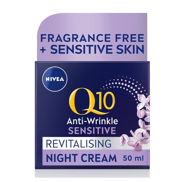 NIVEA Q10 Power Anti-Wrinkle Night Face Cream for Sensitive Skin   50ml