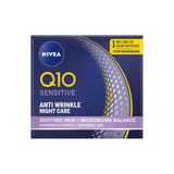 NIVEA Q10 Power Anti-Wrinkle Night Face Cream for Sensitive Skin   50ml
