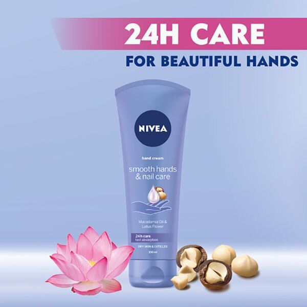 NIVEA Smooth Hands &amp;amp; Nail Care Hand Cream 100ml