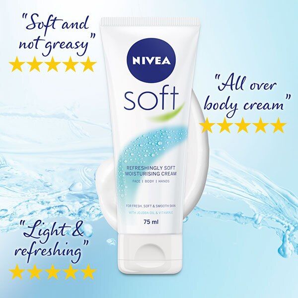 NIVEA Soft Moisturiser Cream for Face, Hands &amp;amp; Body, 75ml