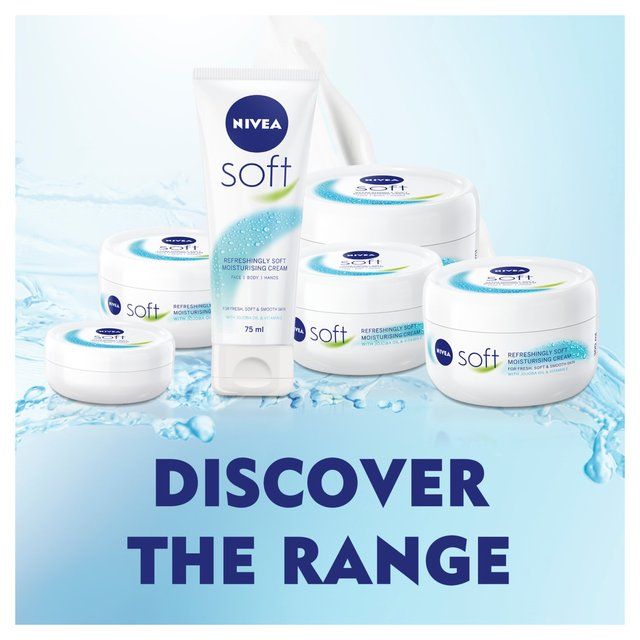NIVEA Soft Moisturiser Cream for Face Hands &amp;amp; Body   75ml