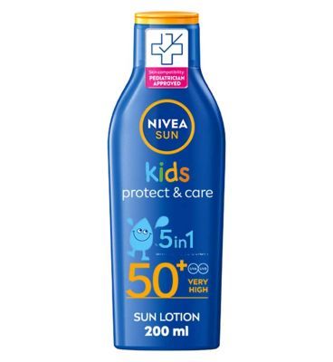NIVEA SUN Kids Protect &amp;amp; Care Suncream Lotion SPF 50+ 200ml
