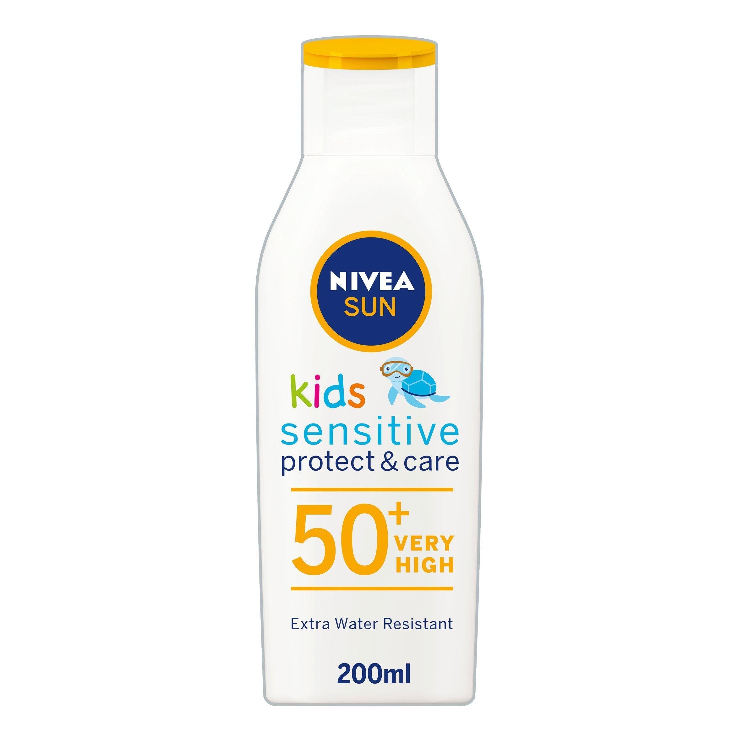 Nivea Sun Kids Protect &amp;amp; Sensitive Sun Cream Lotion SPF50+ 200ml