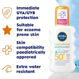 NIVEA SUN Kids Sensitive Protect SPF 50+ Sun Lotion Spray   200ml