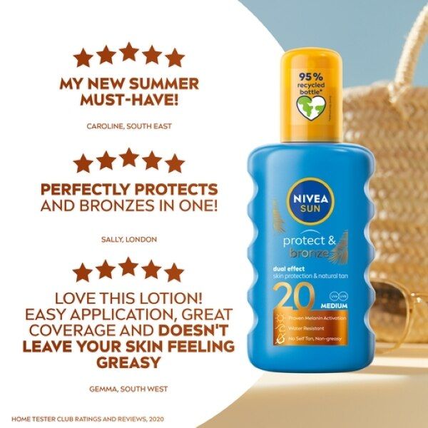 Nivea Sun Protect &amp;amp; Bronze Tan Activating Spray SPF20 200ml
