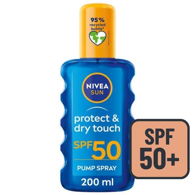 NIVEA SUN Protect &amp;amp; Dry Touch SPF 50 Sunscreen Spray   200ml