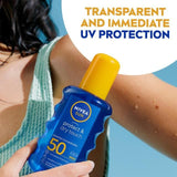 NIVEA SUN Protect &amp;amp; Dry Touch SPF 50 Sunscreen Spray   200ml