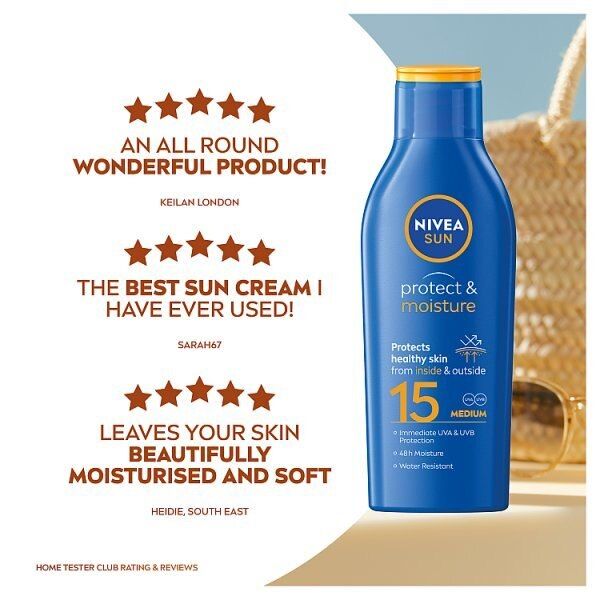 NIVEA SUN Suncream Lotion Protect &amp;amp; Moisture SPF15 200ml