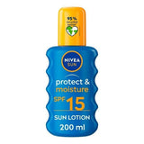 NIVEA SUN Suncream Spray Protect &amp;amp; Moisture SPF15 200ml