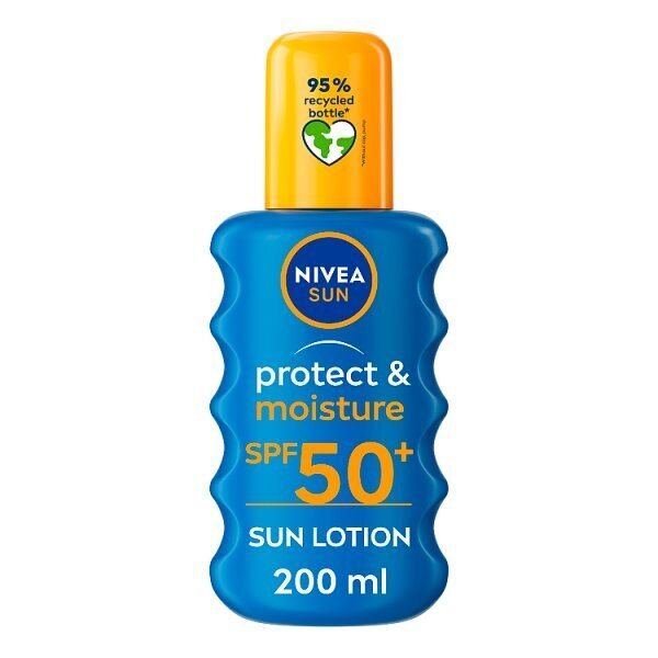 NIVEA SUN Suncream Spray Protect &amp;amp; Moisture SPF50+ 200ml