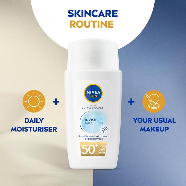 NIVEA SUN UV Face Invisible Daily Fluid SPF 50 Sunscreen   40ml