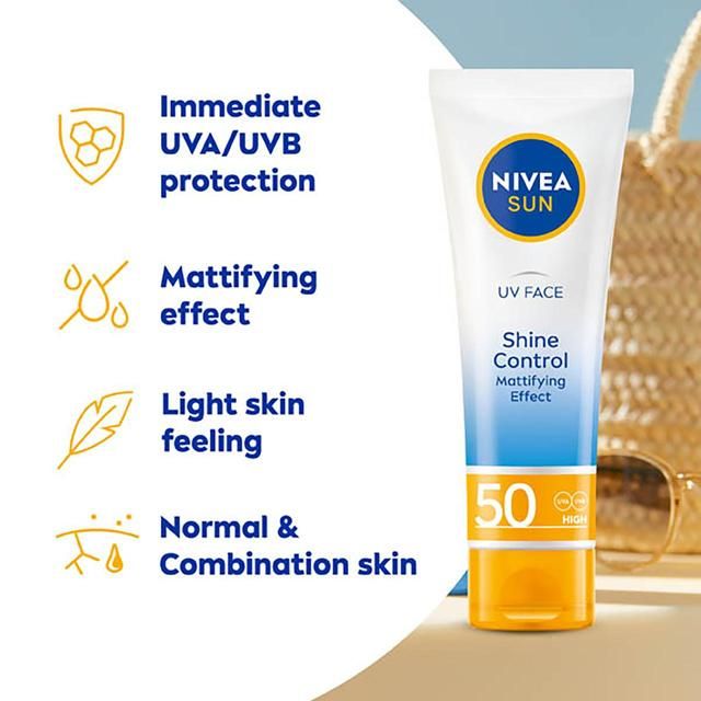 NIVEA SUN UV Face SPF 50 Sun Cream Shine Control   50ml