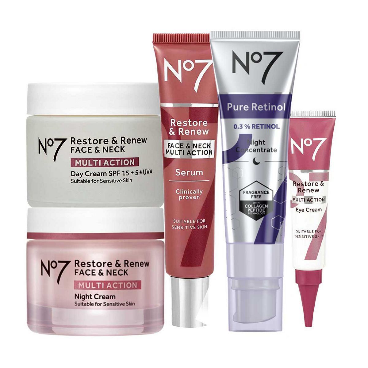 No7 Restore &amp;amp; Renew MULTI ACTION Complete Retinol Regime