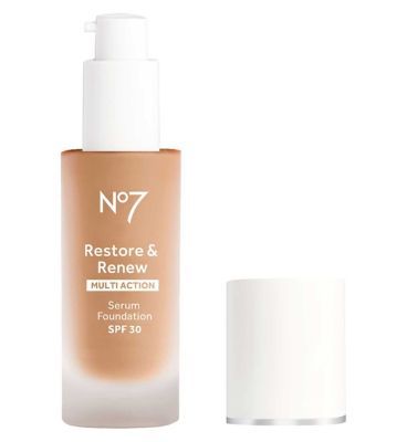 No7 Restore &amp;amp; Renew Serum Foundation 30ml SPF 30 warm ivory