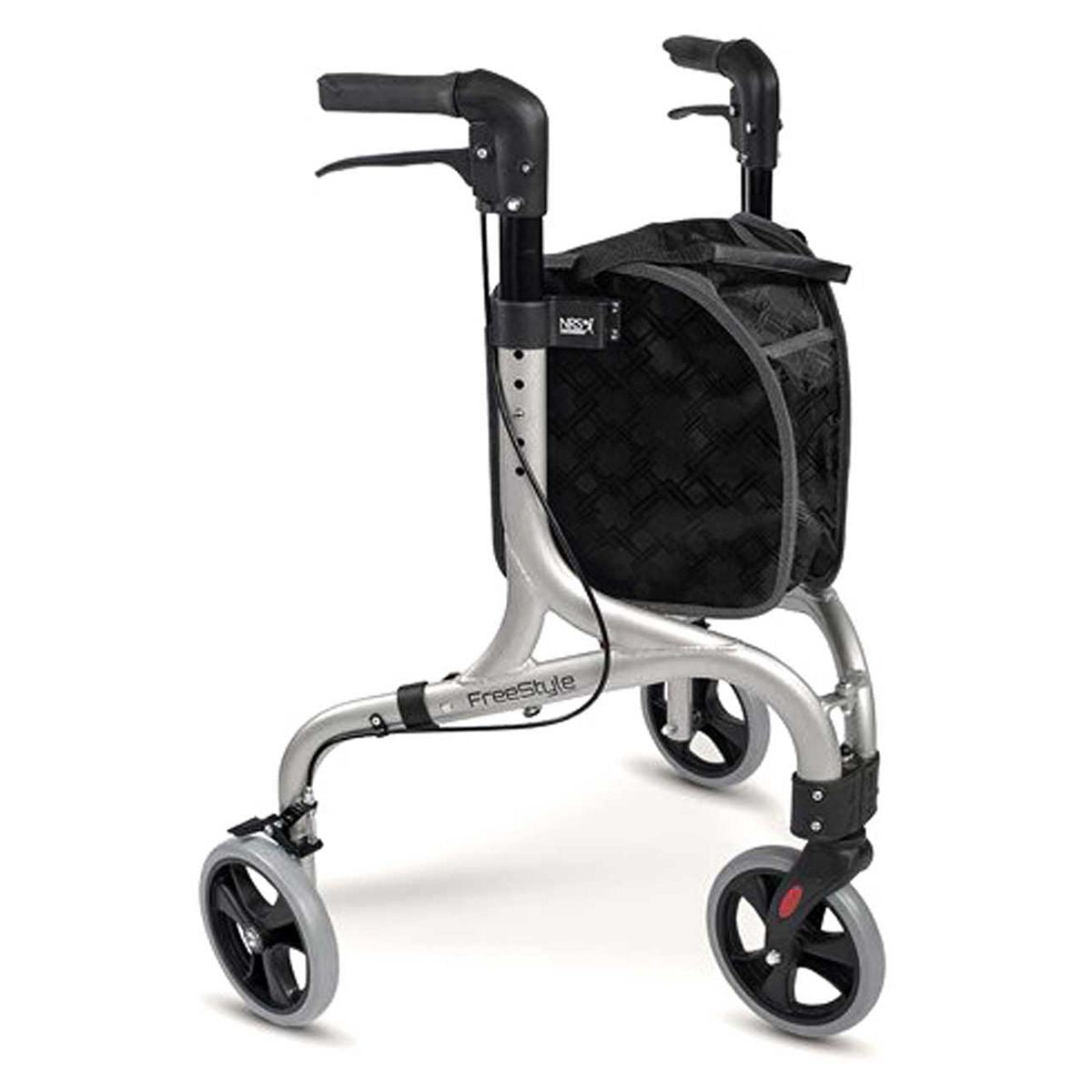 NRS Healthcare Freestyle 3 Wheel Rollator &amp;ndash; Silver