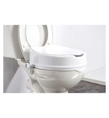 NRS Healthcare Linton Plus Raised Toilet Seat with Lid - 100mm/4Inches