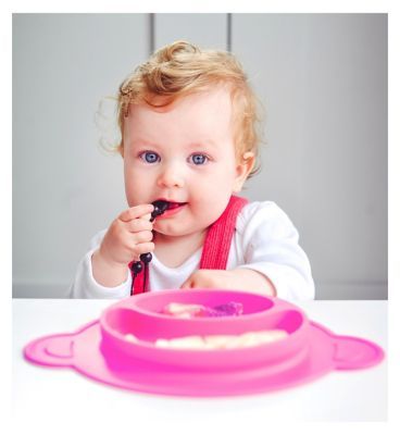 Nuby Monkey Mat Silicone Section Plate - Pink or Blue