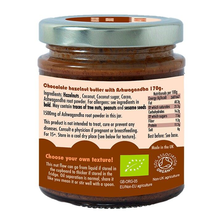 Nuccy Ashwagandha Chocolate Hazelnut Butter 170g