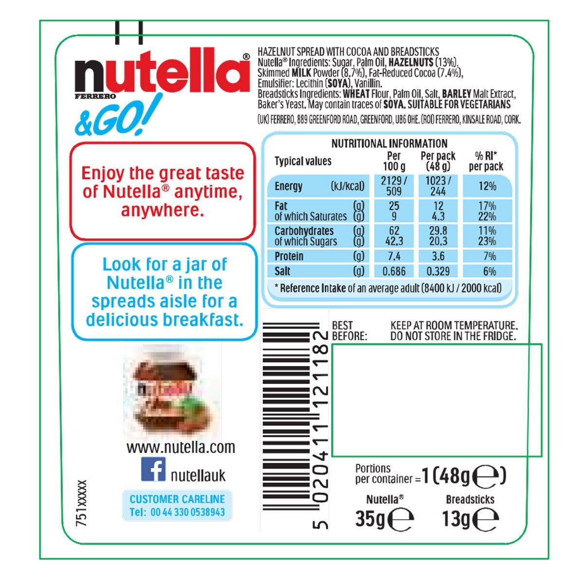 Nutella &amp;amp; Go! 12 x 48g