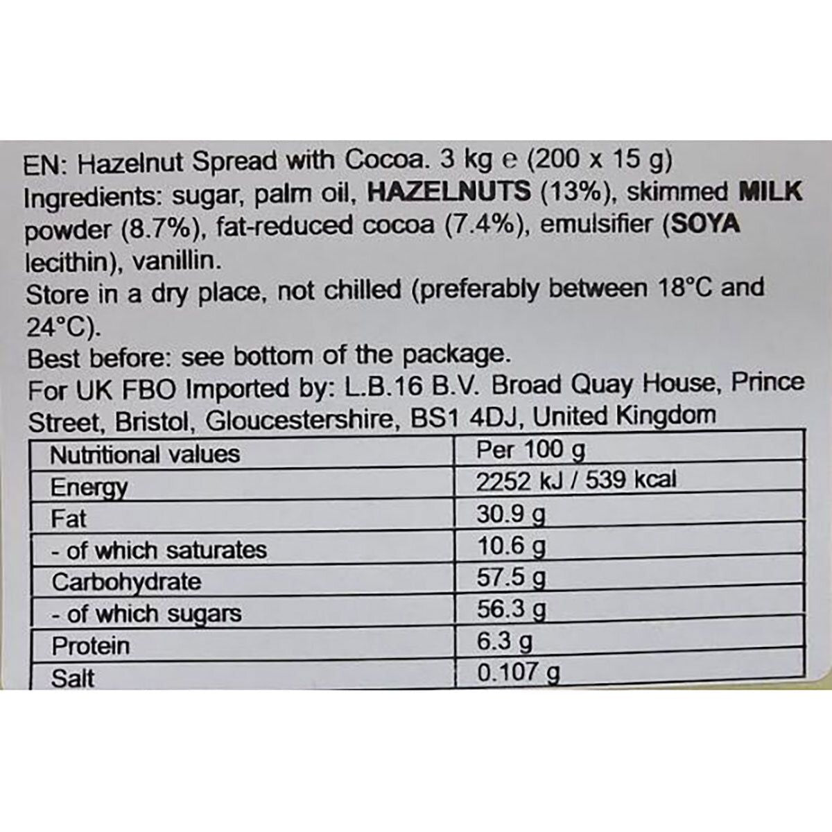 Nutella Hazelnut Spread, 3kg