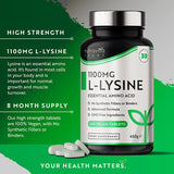 Nutravita L-Lysine 1100mg - 240 Vegan Tablets