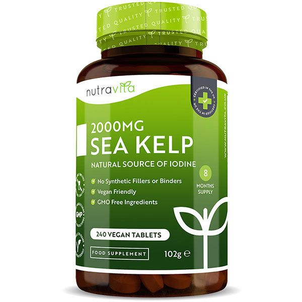 Nutravita Sea Kelp 2000mg - Iodine Source, 240 Vegan Tablets