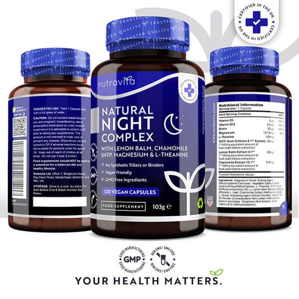 Nutravita Sleep Complex, Chamomile &amp;amp; Magnesium-120Vegan Caps