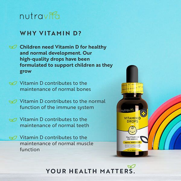 Nutravita Vitamin D3 Drops for Kids 60ml 400IU/10&amp;micro;g per Drop