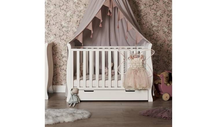 Obaby Stamford Mini Sleigh Cot Bed - White