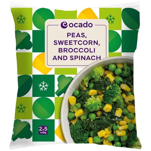 Ocado Frozen 4 Steam Bags Mixed Greens &amp;amp; Sweetcorn   640g