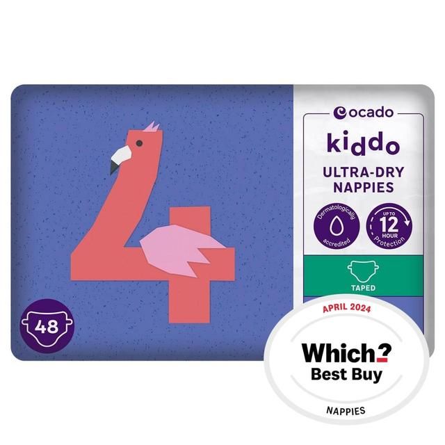 Ocado Kiddo Ultra-Dry Nappies Size 4 (7-14kg)   48 per pack