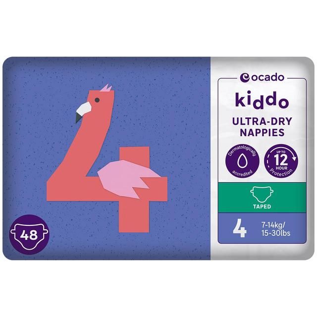 Ocado Kiddo Ultra-Dry Nappies Size 4 (7-14kg)   48 per pack