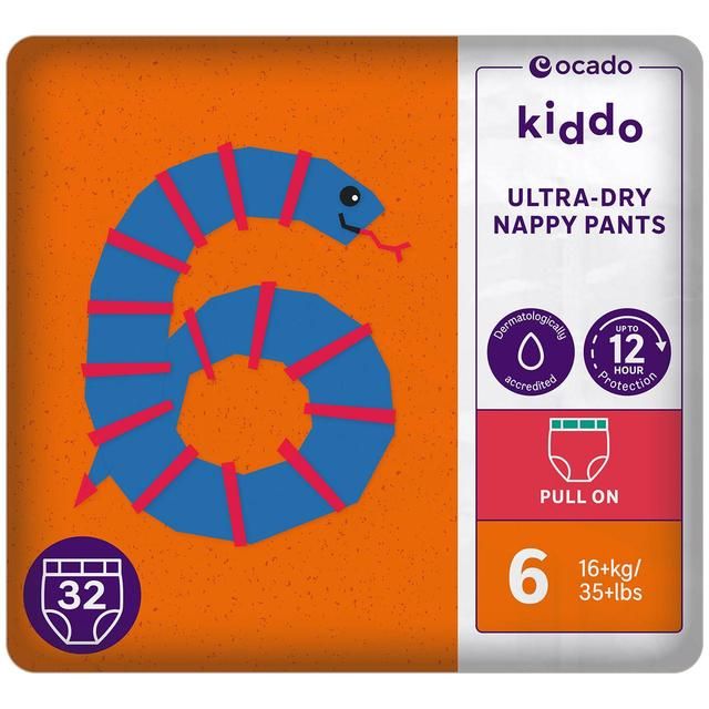 Ocado Kiddo Ultra-Dry Nappy Pants Size 6 (16kg+)   32 per pack