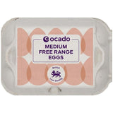 Ocado Medium Free Range Eggs   6 per pack
