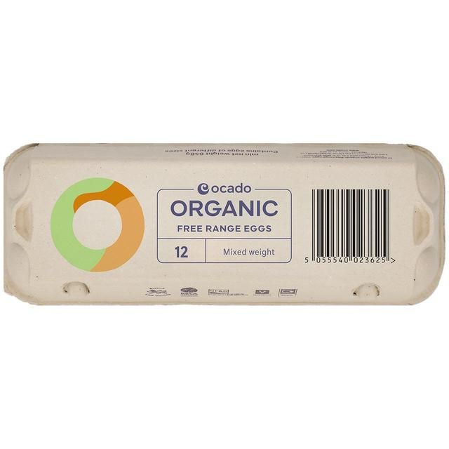 Ocado Organic Free Range Mixed Weight Eggs   12 per pack
