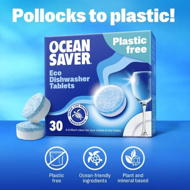 OceanSaver Plastic Free Eco Dishwasher Tablets   30 per pack