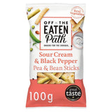 Off The Eaten Path Sour Cream Pea &amp;amp; Bean Sticks Sharing Bag Crisps   100g