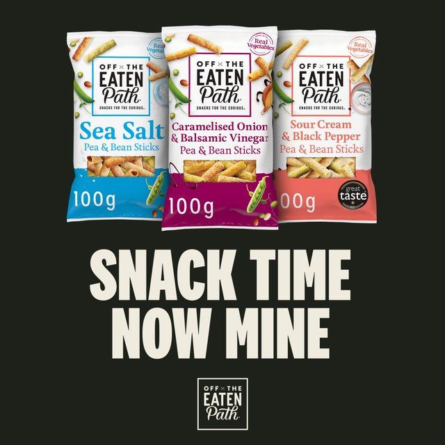 Off The Eaten Path Sour Cream Pea &amp;amp; Bean Sticks Sharing Bag Crisps   100g